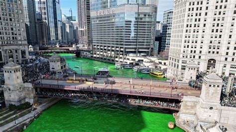 Chicago River green: Watch river dyeing, a St. Patrick's Day tradition