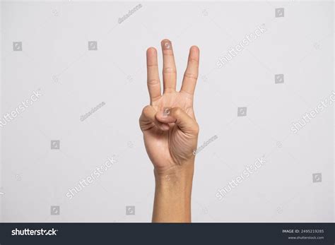 Deaf Alphabet Letter W By Hand Stock Photo 2495219285 | Shutterstock