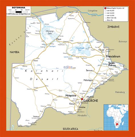 Botswana Map Of Africa