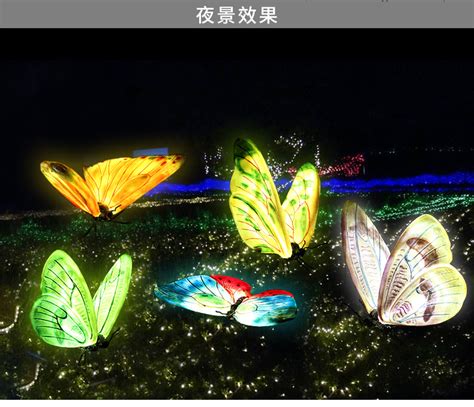 发光蝴蝶摆件玻璃钢雕塑户外园林景观仿真动物公园林活动夜景道具-阿里巴巴