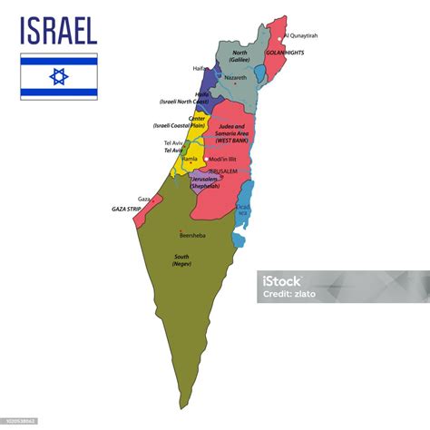 Vector Highly Detailed Political Map Of Israel Stock Illustration - Download Image Now - Map ...