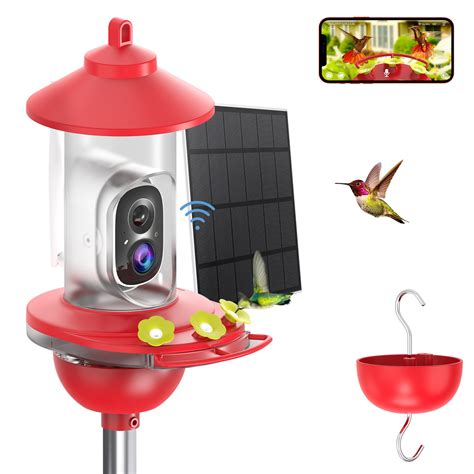 SOLIOM Humbirdy BF06 Hummingbird Feeder with Camera Solar Power, 2K ...