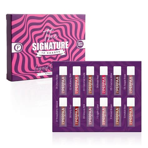 The Signature 12 Shades- Matte Liquid Lipstick With Free 1 Press On Na ...