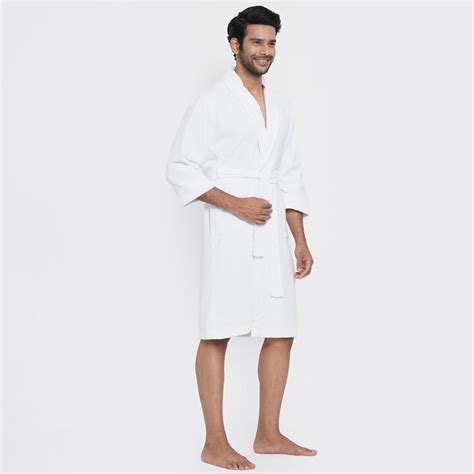 Buy Spaces Medium Size Cloudz White Solid Medium Cotton Bathrobe from ...