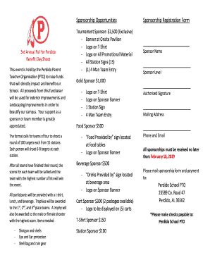 Fillable Online Sponsorship Opportunities Sponsorship Registration Form ...