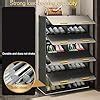 Owme Stylish Multi-Layer Shoe Rack with Dustproof Doors and Side Hooks ...