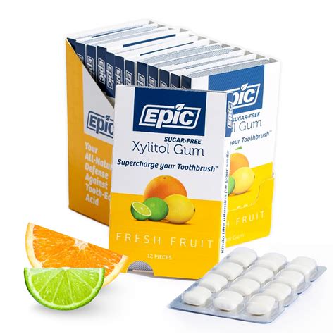 Snapklik.com : Epic 100% Xylitol Fresh Fruit Chewing Gum - Sugar Free ...
