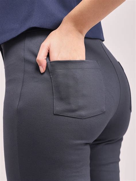 Buy Dark Grey LivIn Bootcut Pants Online | FableStreet