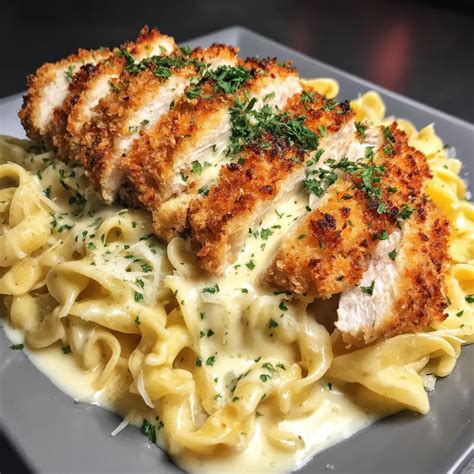Crispy Chicken Fettuccine Alfredo - Easy Homemade Recipe - Recipes by Clare