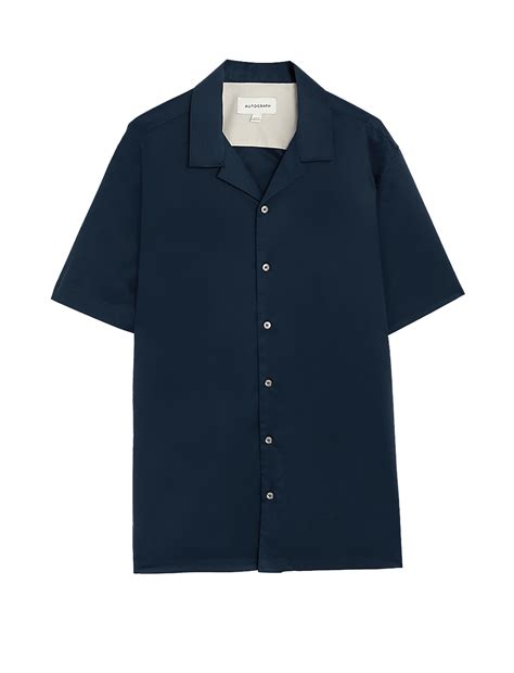 Buy Cotton Rich Cuban Collar Shirt at Marks & Spencer