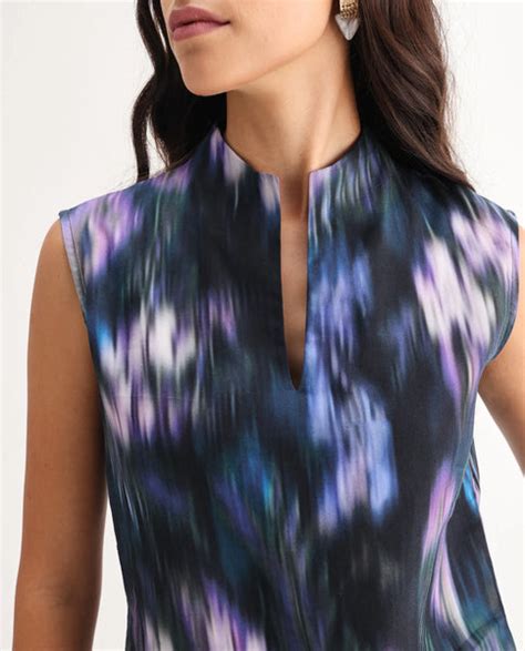 Rareism Women's Nushi T Navy Cotton Build Up Neck Regular Fit Top