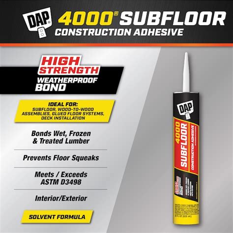 DAP DAP 4000 SUBFLOOR ADHESIVE 28 OZ 12 PACK 7079825117SOS at Lowes.com