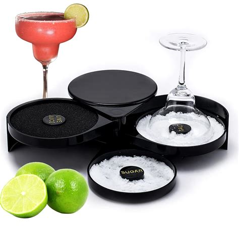 Buy 3 Tier Bar Glass Rimmer, Bar Supplies for Margarita Cocktail Salt ...
