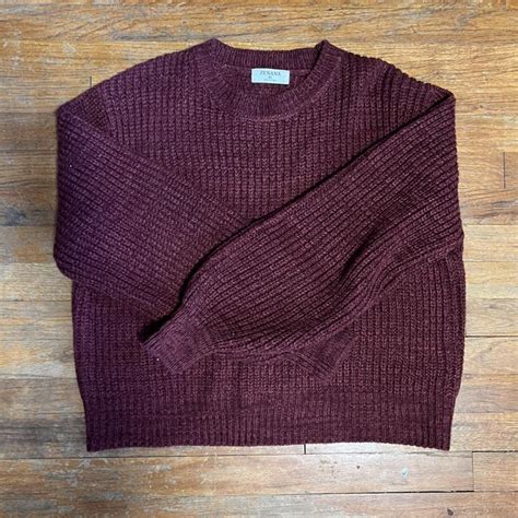 Maroon Knit Sweater, Womens XL / Mens L (Cropped... - Depop