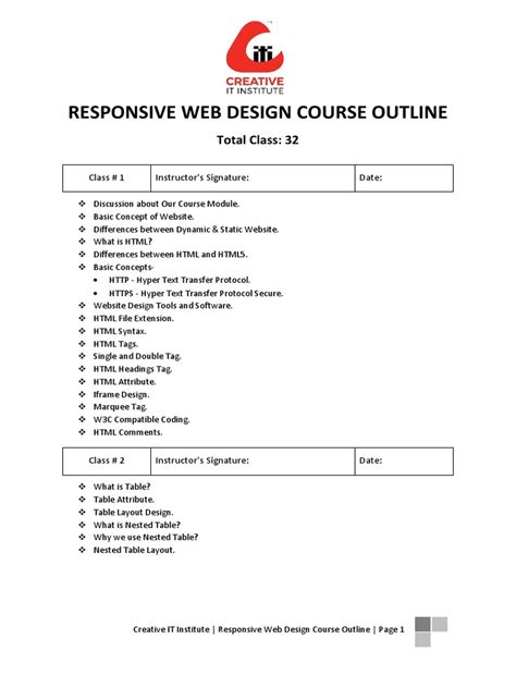 Image result for Web Design Course Syllabus