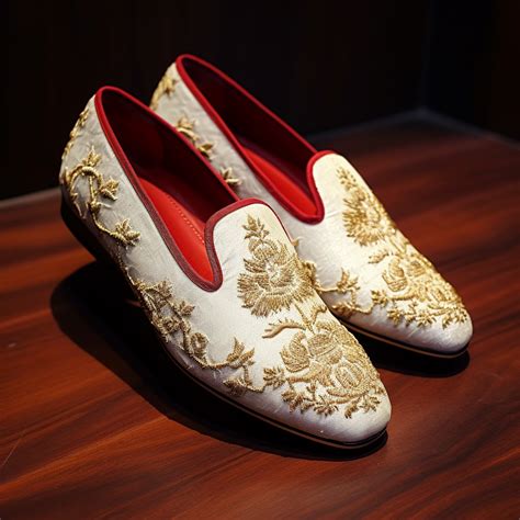 White Velvet Hand Work Zardozi Peshawari Loafers | Wedding Shoes for G ...