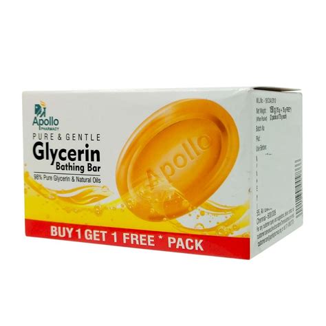 Apollo Pharmacy Glycerin Bathing Bar, 75 gm (Buy 2 Get 2 Free) | Uses ...