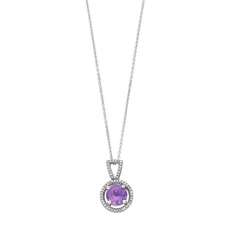 Sterling Silver Amethyst & 1/10 Carat T.W. Diamond Pendant