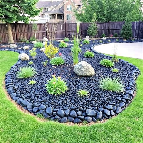25 Black River Rock Landscaping Ideas To Copy
