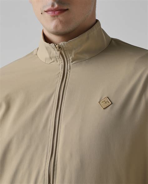 Buy Khaki Zip Thru Bomber Jacket Online at Muftijeans