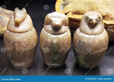 Canopic Jars Inside Of The Museum Of Egyptian Antiquities, Used By The ...