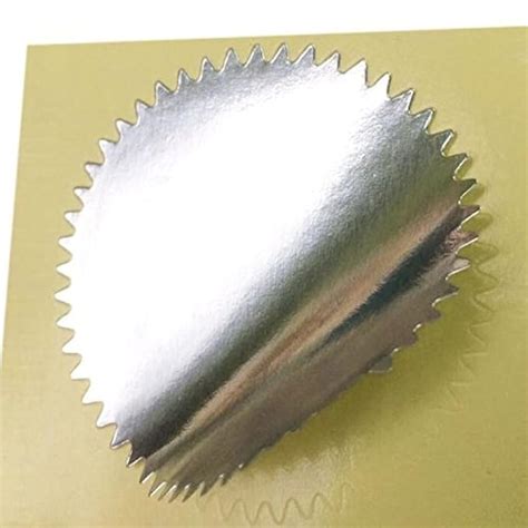 UNIQOOO 100pcs Silver Embossed Foil Blank Certificate Self-Adhesive ...