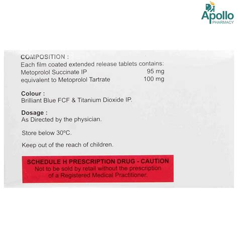 Met XL 100 Tablet 20's Price, Uses, Side Effects, Composition - Apollo ...