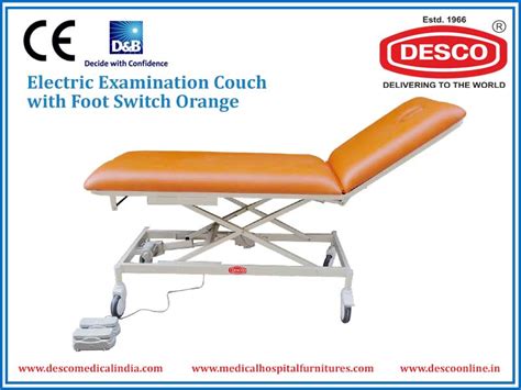 ELECTRIC EXAMINATION COUCH WITH FOOT SWITCH ORANGE