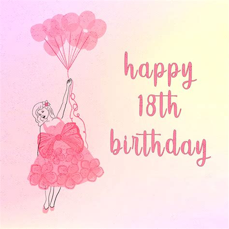 Balloon Girl Happy 18th Birthday Card Recipient_For Daughter | Boomf