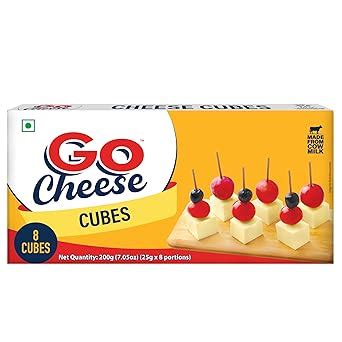Go Cheese Processed Squares /Cubes Cheddar Cheese 200 g : Amazon.in ...
