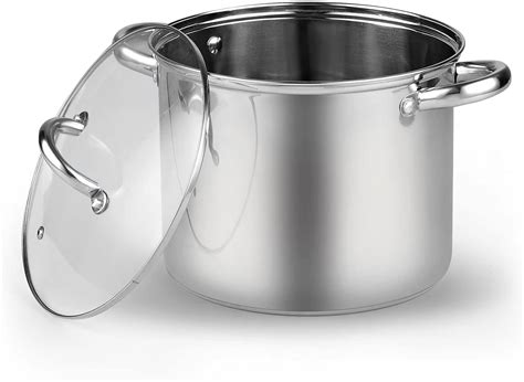 Amazon.com: Cook N Home Stockpot with Lid, Basics Stainless Steel Soup ...