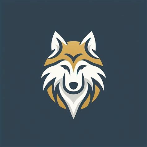 Wolf-Logo mit einem einfachen Stil und einer Kombination aus Gold und ...