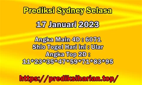 syair sdy selasa 17 januari 2023