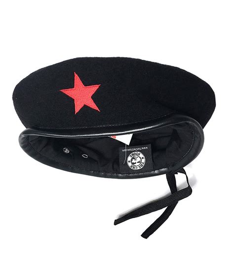 Buy Che Guevara Store Black Military Beret with Red Star - Medium ...