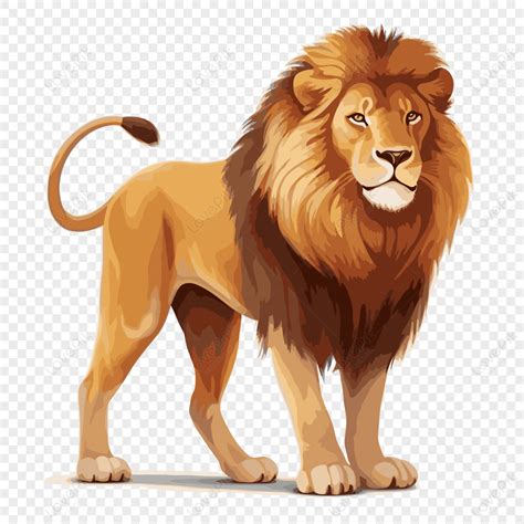 Realistic Lion Vector Sticker Cartoon, Vector, Sticker, Clipart PNG ...