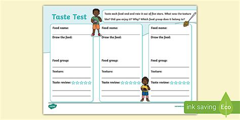Image result for Taste Test Worksheet
