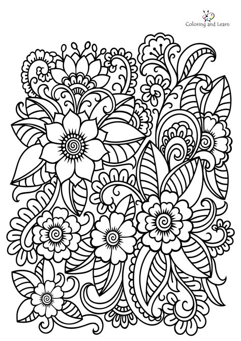 Flower Coloring Pages for Adult | Flower coloring pages, Coloring pages ...