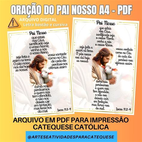 Oração Pai Nosso A4 pdf | Elo7 Produtos Especiais