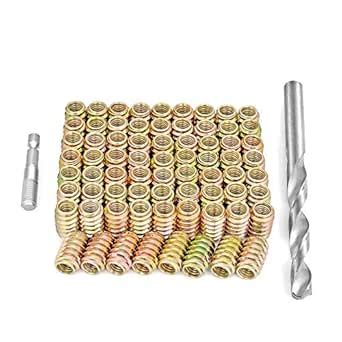 PGMJ 80 Pieces M8 Flush Nut Inserts Wood Bolt Furniture Headless Screw ...
