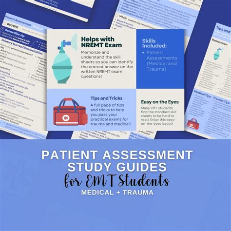 EMT Patient Assessment: Easy-to-read Skill Sheets | Medical Assessment ...