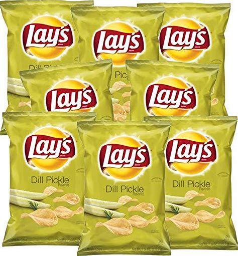 LAY'S Cooked Dill Pickle Flavor Potato Chips, 1.5 oz bags - Pack of 8 ...