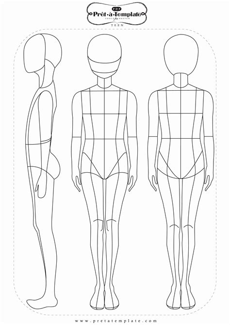 Body Template Drawing | Printable AT A GLANCE