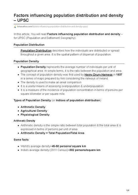 Lotusarise.com-Factors influencing population distribution and density ...