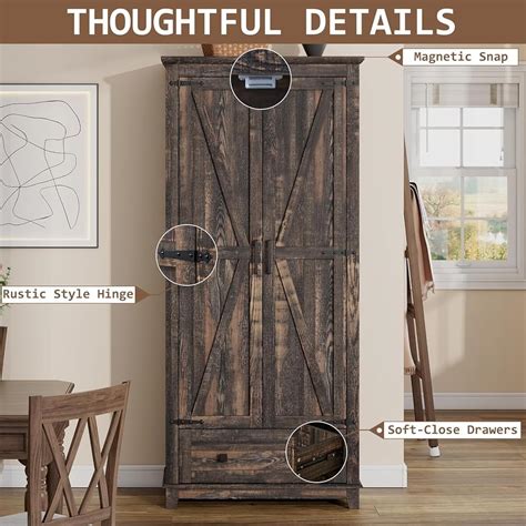 LUXOAK Farmhouse Kitchen Pantry Cabinet, 72 Tall Storage India | Ubuy
