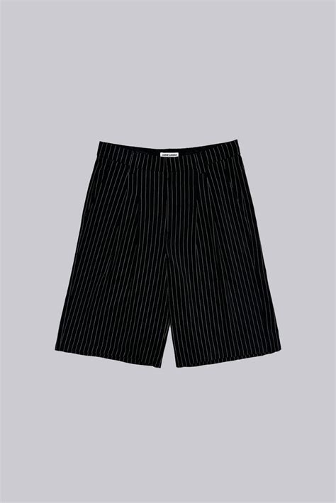 Shop Black Pinstripe Goliath Baggy Shorts | Jaded London | Clothing