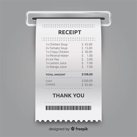 Premium Vector | Receipt template collection with realistic design