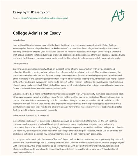 College Admission Essay - PHDessay.com