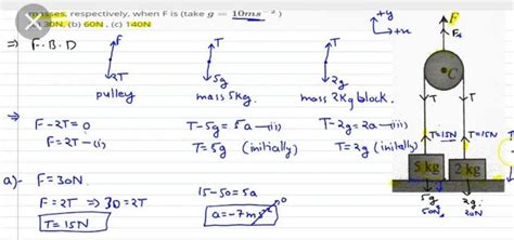 Two block of masses 5kg and 3kg connected by a rope of mass 2kg are ...