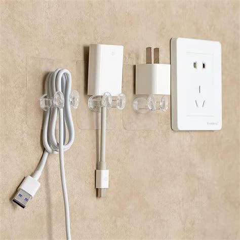 DOOMSDAY 5 Pieces Power Plug Socket Holder Storage Hook Self Adhesive ...