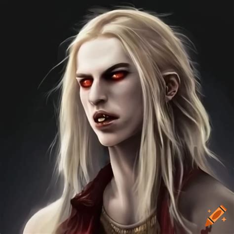 Blonde long-haired male vampire on Craiyon